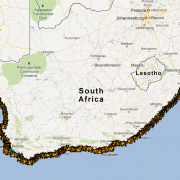 SA Map with kayak route