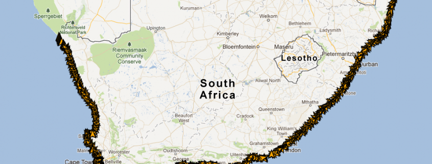 SA Map with kayak route