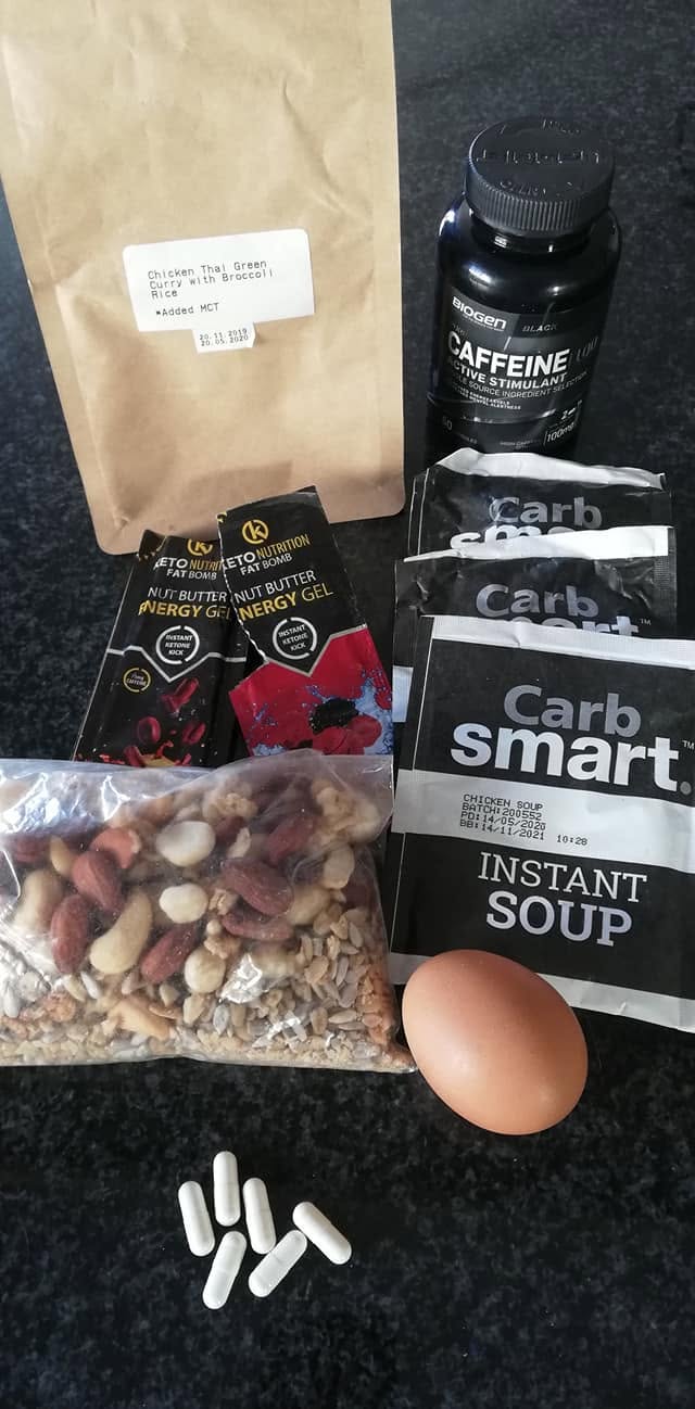 All I ate on the entire trip: 150g of mixed nuts and one boiled egg. A ketogenic, fat-adapted diet meant I only lost 1.7kg of body weight the whole way