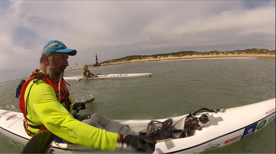 Paddling past Slangkop Lighthouse on the downwind run to Witsand