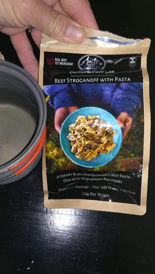 Dehydrated meal packet before cooking
