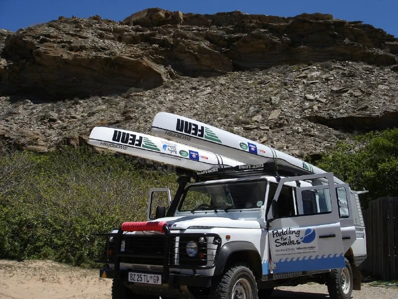 Support Land Rover with skis loaded at Holgat