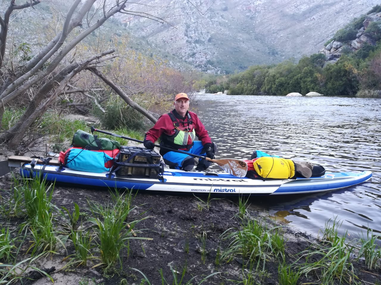 Richard Kohler paddling the Breede River, solo and unsupported